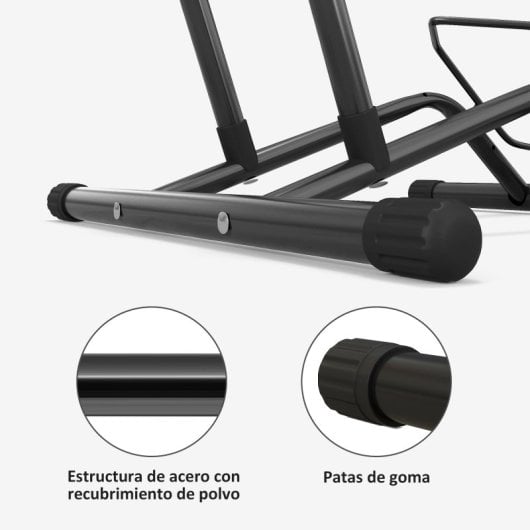Sportnow Aparcamiento Para Bicicletas De Acero 59x41x38 Cm Negro