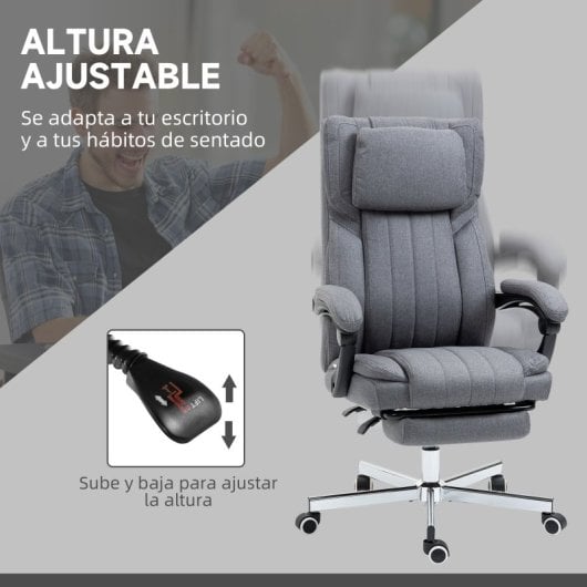 Vinsetto Silla De Oficina Con 6 Puntos De Masaje Vibratorio 65x61x105-113cm Gris