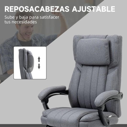 Vinsetto Silla De Oficina Con 6 Puntos De Masaje Vibratorio 65x61x105-113cm Gris