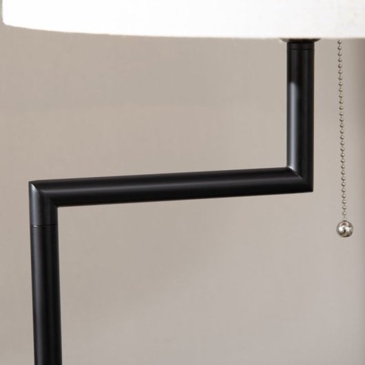 Homcom Lámpara De Pie Mesita Casquillo E27 Máx. 40w Pantalla De Lino Ø40x168 Cm