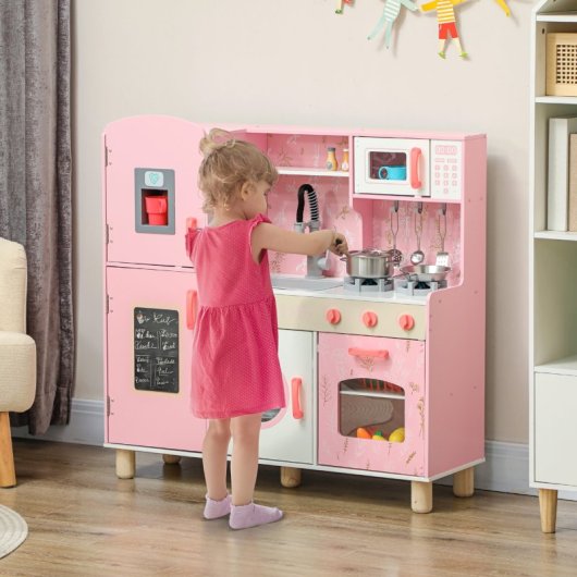 Aiyaplay Cocina De Juguete Para Niños +3 Años Con Luz Y Sonido Rosa