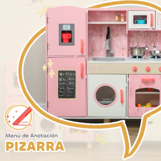 Aiyaplay Cocina De Juguete Para Niños +3 Años Con Luz Y Sonido Rosa