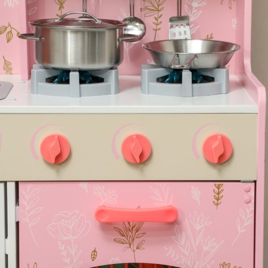 Aiyaplay Cocina De Juguete Para Niños +3 Años Con Luz Y Sonido Rosa