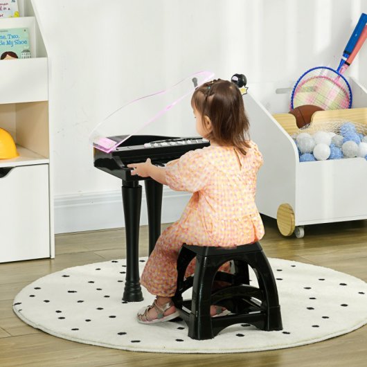 Aiyaplay Piano Electrónico Infantil Con Taburete 37x30,5x60,4 Cm Negro