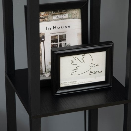 Homcom Candeeiro De Pé De Madeira Com Prateleiras Casquilho E27 Máx. 40w 26x26x156 Cm