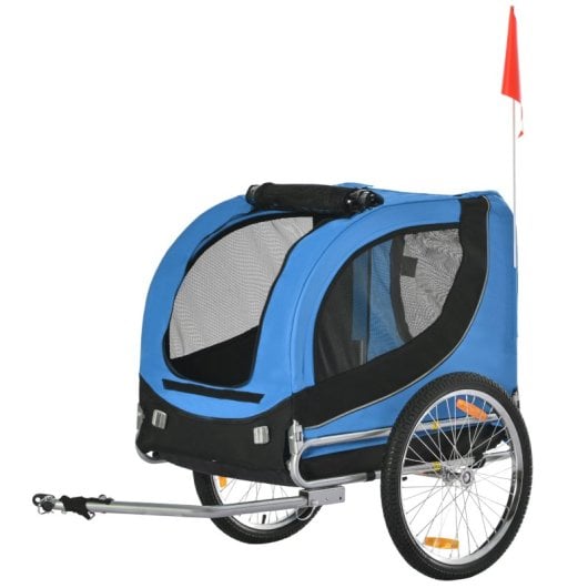 Pawhut Remolque Bicicleta Mascota 1 Bandera 8 Reflectores 1 Barra De Tracción