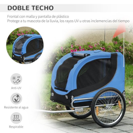 Pawhut Remolque Bicicleta Mascota 1 Bandera 8 Reflectores 1 Barra De Tracción