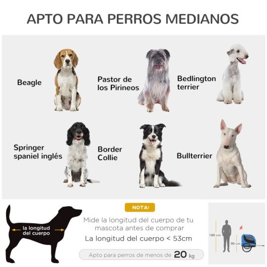 Pawhut Remolque Bicicleta Mascota 1 Bandera 8 Reflectores 1 Barra De Tracción