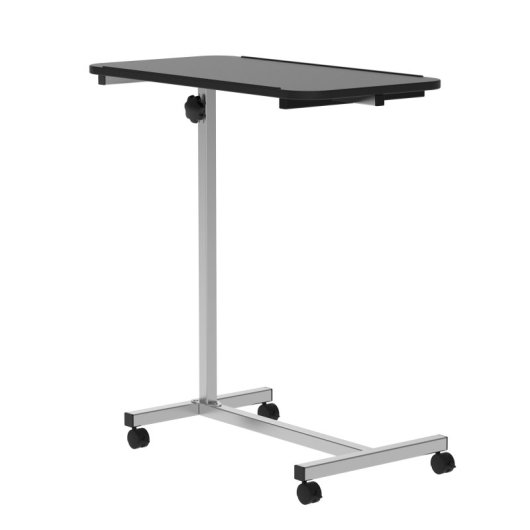 Homcom Mesa de Apoio Com Rodas Com Altura Ajustável 77x40x76-100 Cm Preta