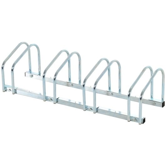 Homcom Aparcamiento Para 4 Bicicletas Soporte De Acero 110x33x27 Cm Plata
