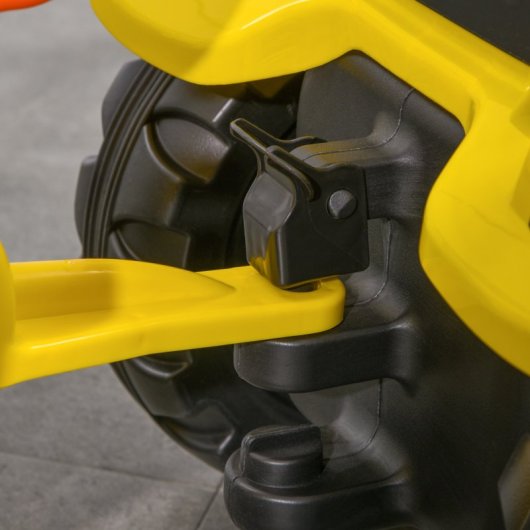Homcom Tractor A Pedales Para Niños De 3 Años Con Remolque 133x42x51 Cm Amarillo