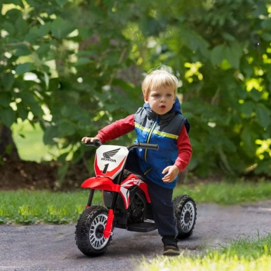 Homcom Moto Eléctrica Infantil Con Licencia Honda Crf450rl 71x40,5x43,5cm Rojo