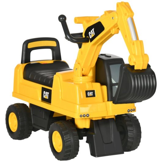 Homcom Excavadora Con Licencia Caterpillar Para Niños 85x27,5x47,5 Cm Amarillo