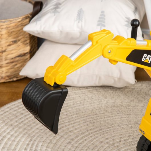 Homcom Excavadora Con Licencia Caterpillar Para Niños 85x27,5x47,5 Cm Amarillo