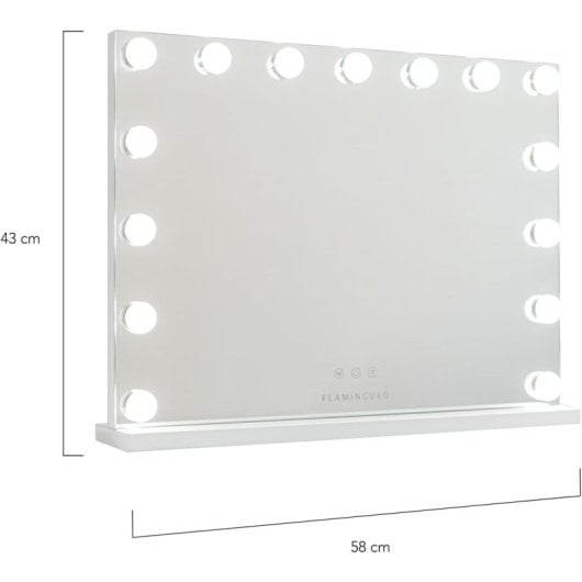 Flamingueo Espejo Maquillaje Con Luz 15 Led 3 Modos De Luz Control Táctil