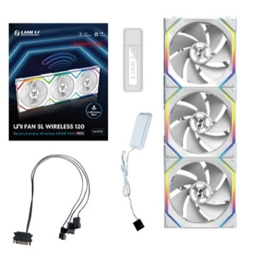 Ventilador Lian Li UNI FAN SL Wireless 120 Reverse Blade Blanco PWM RGB Kit 3x120 mm