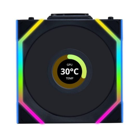 Lian Li UNI FAN SL Wireless LCD 120 Reverse Blade Ventoinha 120mm RGB Wireless FDB com LCD Preta