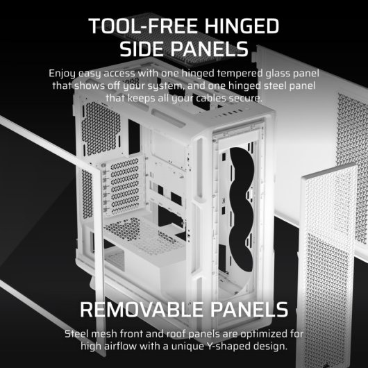 Corsair 5000T Mid Tower EATX Cristal Templado USB-C Blanca