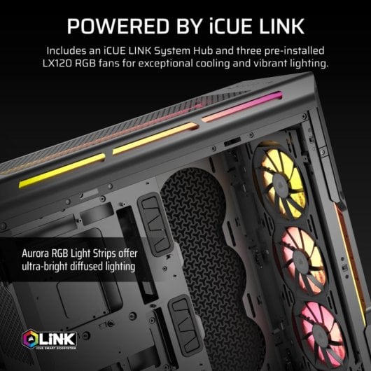 Corsair iCUE LINK 5000T LX RGB Mid Tower EATX Cristal Templado USB-C Negra