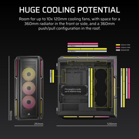 Corsair iCUE LINK 5000T LX RGB Mid Tower EATX Cristal Templado USB-C Negra