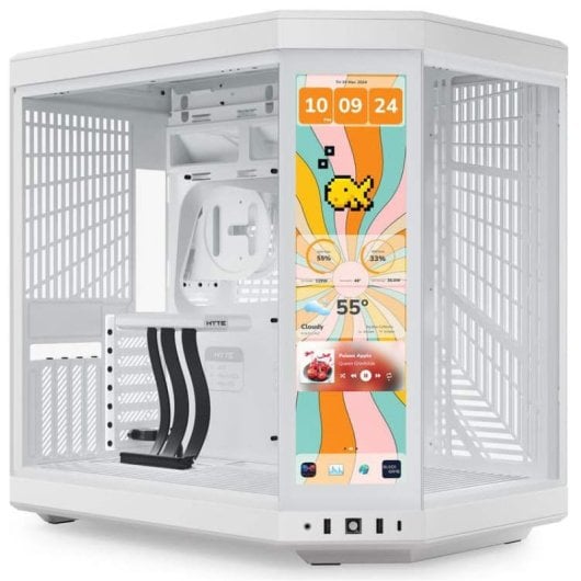 Hyte Y70 Touch Infinite Mid Tower E-ATX com Ecrã Tátil e Duplo Vidro Temperado USB-C Branca