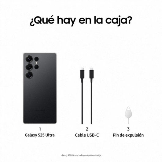 Samsung Galaxy S25 Ultra Smartphone con IA Almacenamiento 1TB Batería 5.000mAh Titanio Negro Reacondicionado