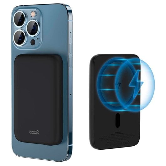 Coole universelle magnetische externe Batterie Power Bank Qi 5000 mAh Schwarz
