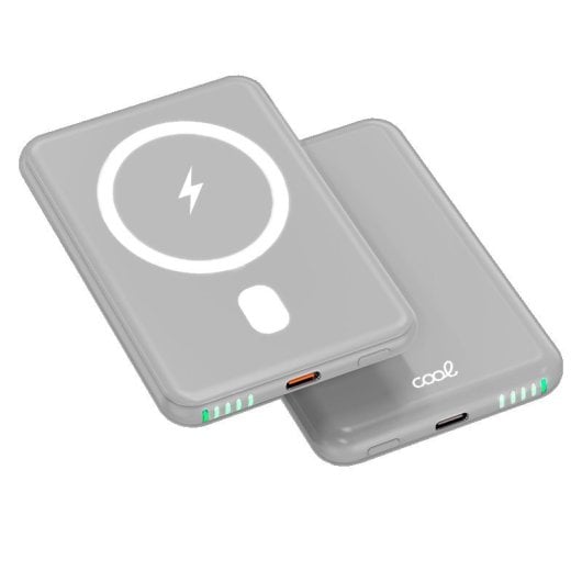Coole universelle magnetische externe Batterie Power Bank Qi 5000 mAh Grau