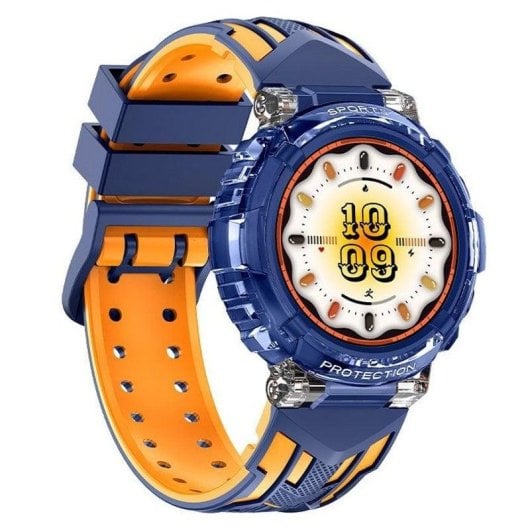 Cool Clever Bluetooth 45mm TFT Blu Arancione Bracciale Silicone IP67 SpO2 Cardio