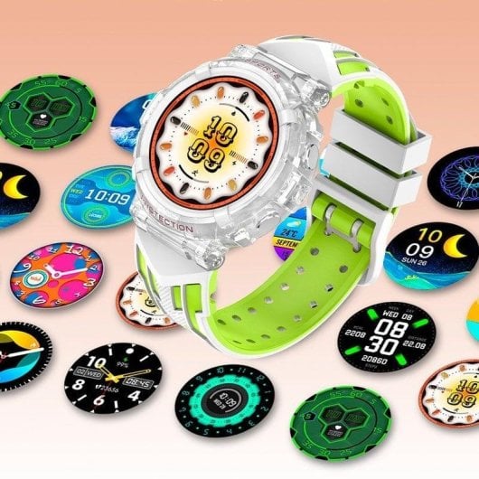 Cool Clever Bluetooth 45mm TFT Blu Arancione Bracciale Silicone IP67 SpO2 Cardio