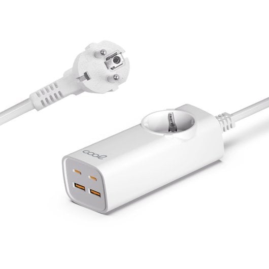 Cool Carregador Universal Multiport 65W 5-Port Power Strip Branco