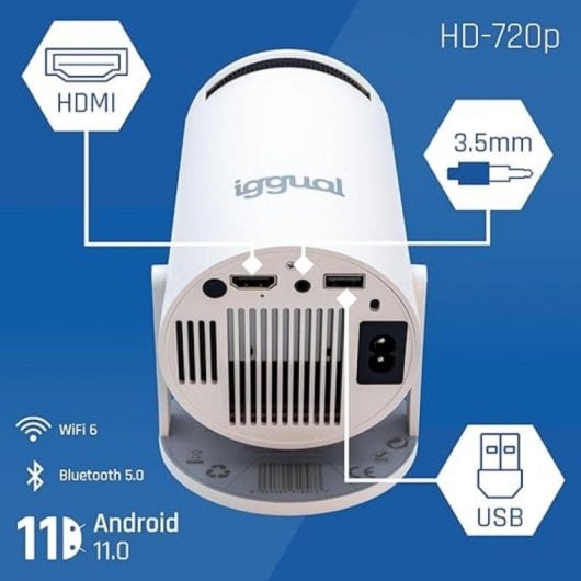 Proiettore iggual MP720P HD 120 Lumen 150" LED LCD Smart TV Portatile