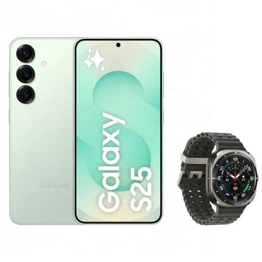 Samsung Galaxy S25 Smartphone avec AI 256 Go Batterie 4000 mAh Menthe + Galaxy Watch Ultra LTE 47 mm