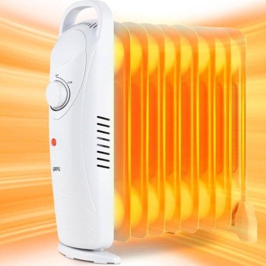 Yoevu Mini Radiador de Aceite 1000W con 9 Elementos y Protección Contra Sobrecalentamiento Blanco