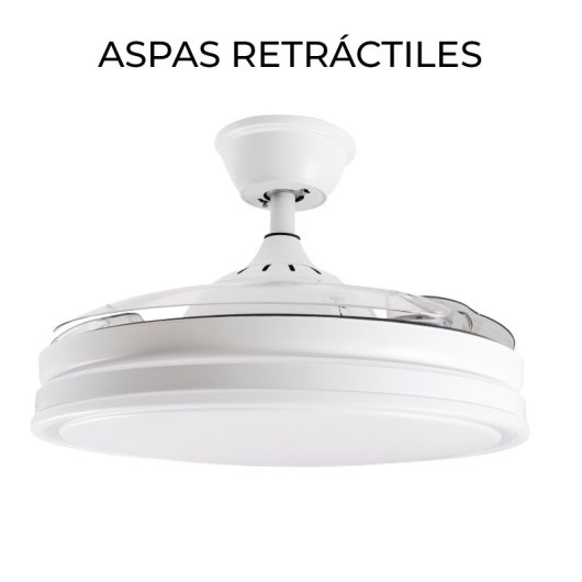 Yoevu Eos Plus Ventilador de Techo con Luz LED 7200lm y Aspas Retráctiles 180cm 72W Blanco