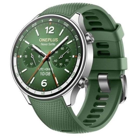 OnePlus Watch 2R Bluetooth GPS NFC 46mm AMOLED Vert Taille Unique IP68 SpO2 Pulsomètre