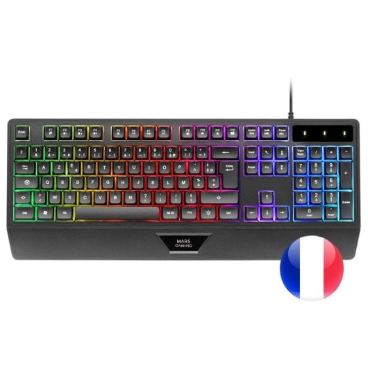 Mars Gaming MCP124PRO Combo RGB 4en1 Teclado H-Mech Ratón Auriculares Alfombrilla Francés Negro