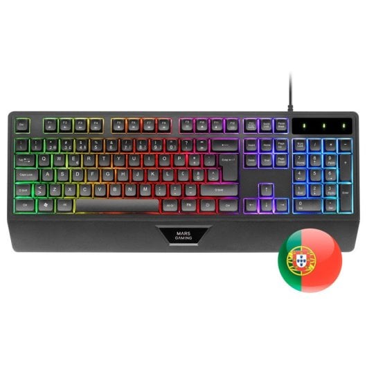 Mars Gaming MCP124PRO Combo RGB 4en1 Teclado H-Mech Ratón Auriculares Alfombrilla Portugués Negro