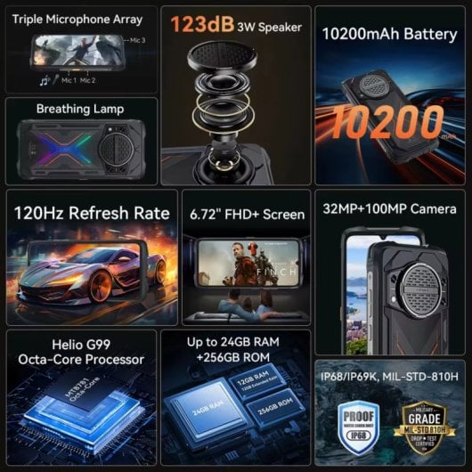 Cubot KingKong POWER 3 6/256GB Negro Libre