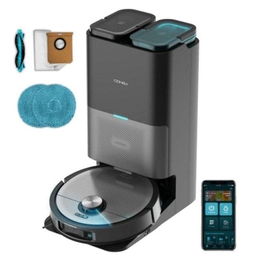 Aspirador Robô com Mopa Cecotec Conga 20090 ProAI InfinitySoap Cut&Spa Com Esvaziamento Automatico Navegação Laser IA 8.000 Pa Com IA Com Camara Com Braco
