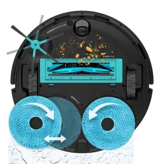 Aspirador Robô com Mopa Cecotec Conga 20090 ProAI InfinitySoap Cut&Spa Com Esvaziamento Automatico Navegação Laser IA 8.000 Pa Com IA Com Camara Com Braco