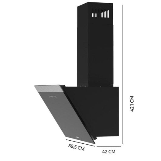 Campana extractora Cecotec Bolero Flux DT 606500 Glass Black A Recirculação 60cm controlo gestual