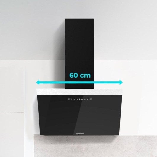 Campana extractora Cecotec Bolero Flux DT 606500 Glass Black A Recirculação 60cm controlo gestual