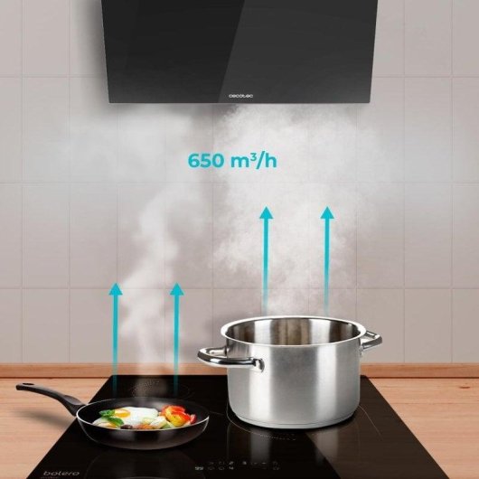 Campana extractora Cecotec Bolero Flux DT 606500 Glass Black A Recirculação 60cm controlo gestual