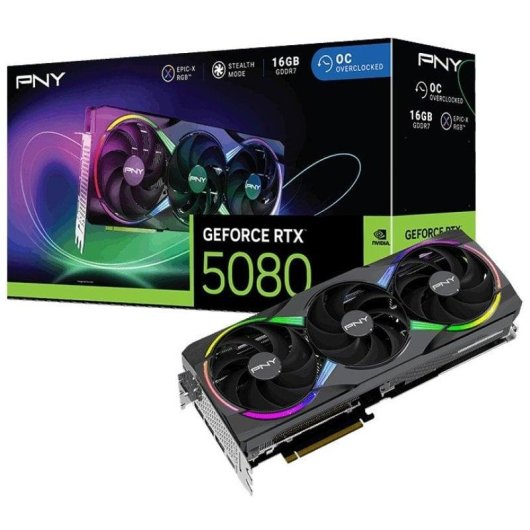 PNY-GeForce-RTX-5080-ARGB-Overclocked-Triple-Fan-16GB-GDDR7-Reflex-2-RTX-AI-DLSS4