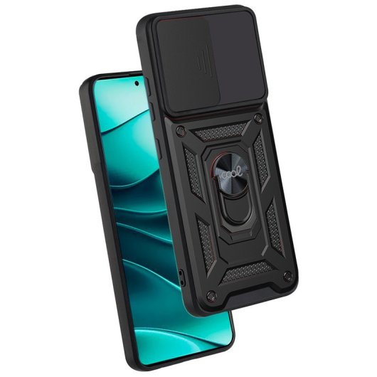 Coole schwarze Hartringhülle für Xiaomi Redmi Note 14 5G