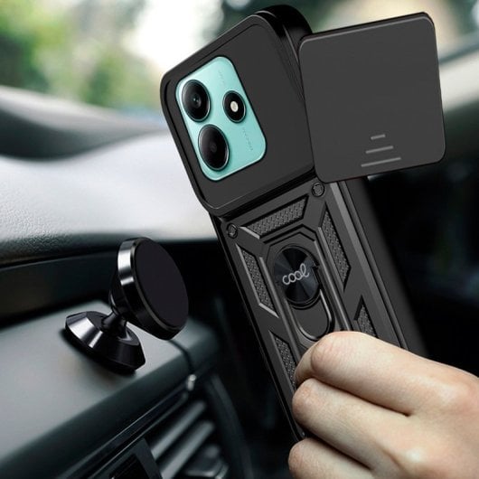 Coole schwarze Hartringhülle für Xiaomi Redmi Note 14 5G