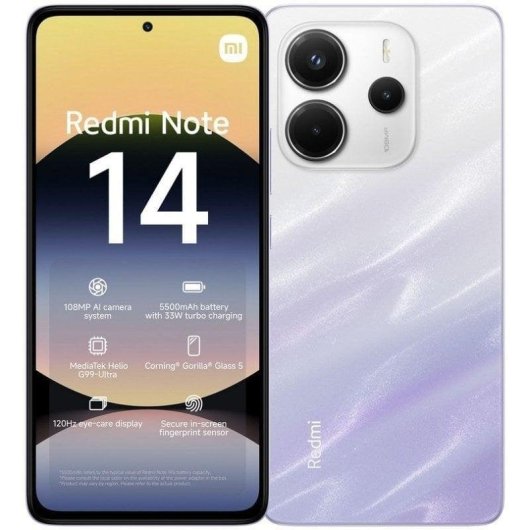 Xiaomi REDMI Note 14 4G 6GB 128GB 6.67" Viola Niebla