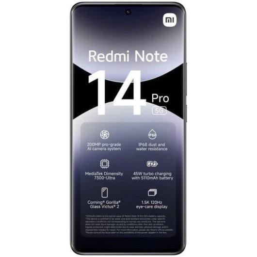 Xiaomi Redmi Note 14 Pro 5G 8/256GB Negro Medianoche Libre