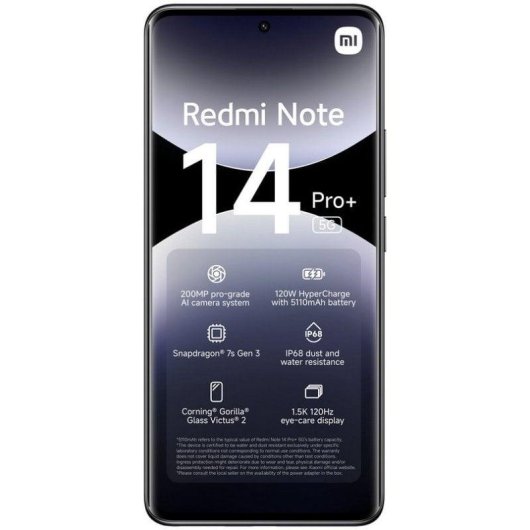 Xiaomi REDMI Note 14 Pro Plus 5G 12GB 512GB 6.67" Negro Medianoche